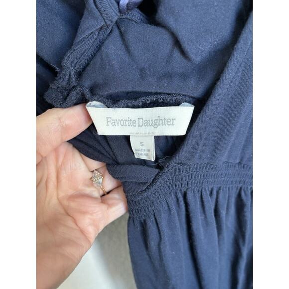 NEW Anthropologie Favorite Daughter Blue Maxi dress Small satin bow vneck boho - Picture 3 of 6